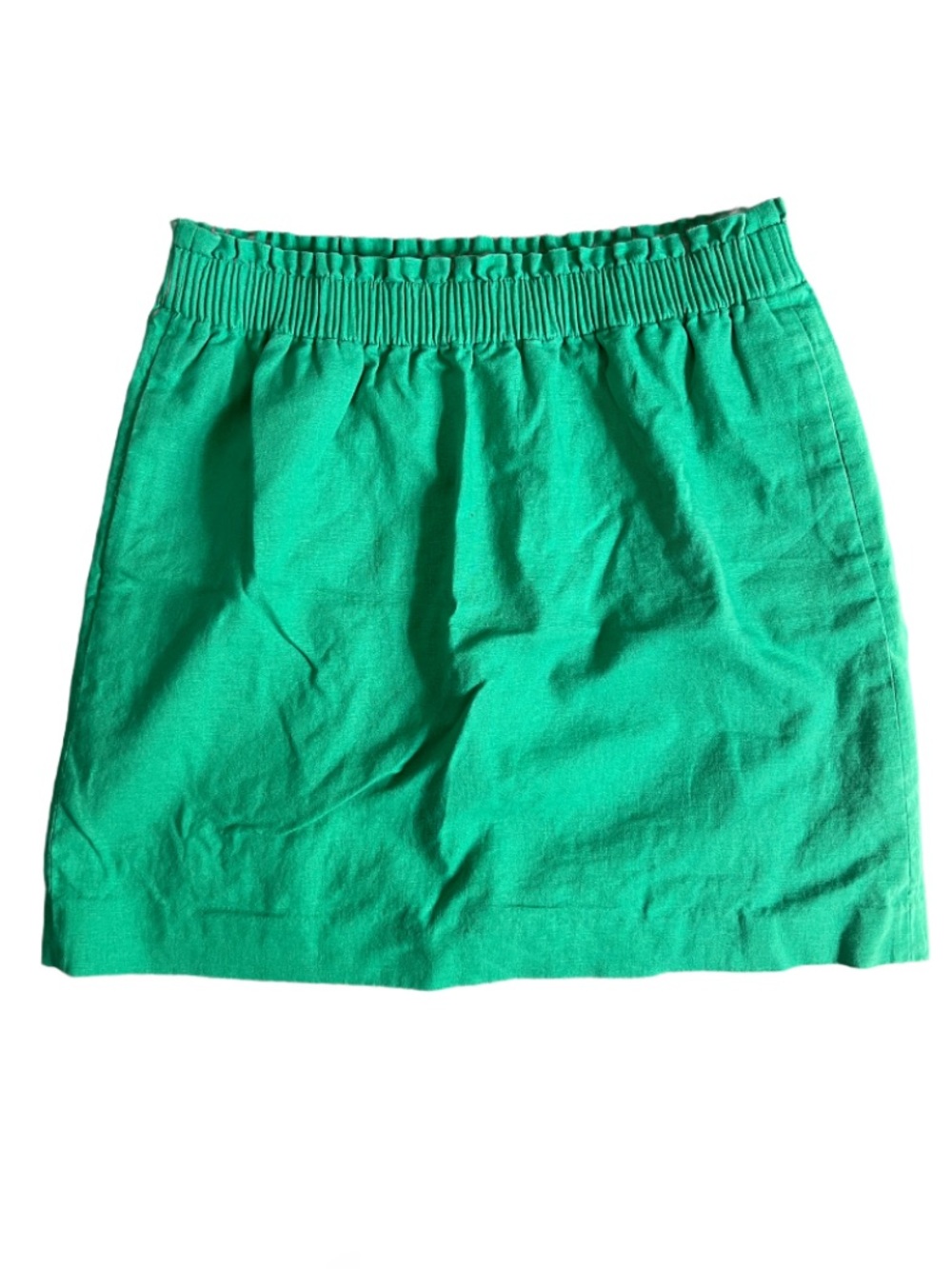 J. Crew Bright Green Elastic-Waist Mini Skirt
